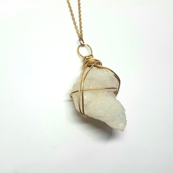 Clear Quartz Cluster Crystal Healing Necklace - Picture 3 of 10